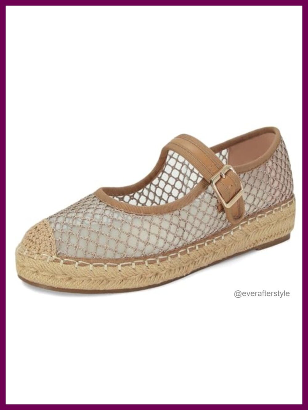 Platform Mary Jane Flats Woven Raffia Espadrilles Buckle Strap